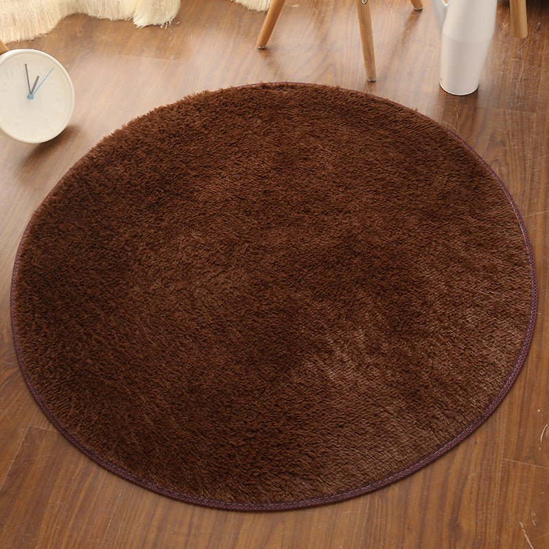 Multi Colored Comfort Rug Polypropylene Solid Color Carpet Non-Slip Backing Pet Friendly Washable Rug for Bedroom