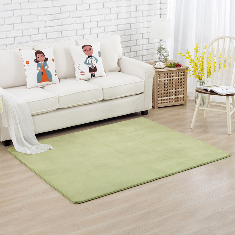 Multi Colored Plain Rug Polyster Natural Indoor Rug Non-Slip Backing Stain-Resistant Washable Carpet for Home