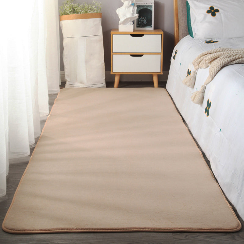 Simplicity Bedroom Rug Multi-Colored Plain Area Carpet Polypropylene Non-Slip Backing Stain-Resistant Rug