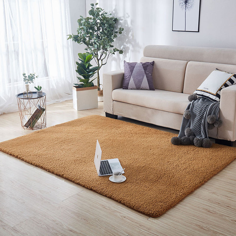 Multi-Colored Plain Rug Synthetics Minimalist Carpet Pet Friendly Anti-Slip Backing Indoor Rug for Living Room