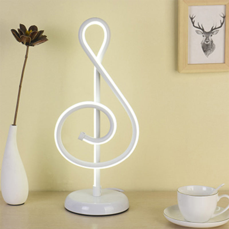 Simplicity Style Curve Shaped LED Table Lighting Metallic Living Room Nightstand Light