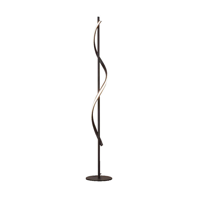 Post-moderne Spiral Floor Light Acrylique salon LED lampe debout dans le café sombre