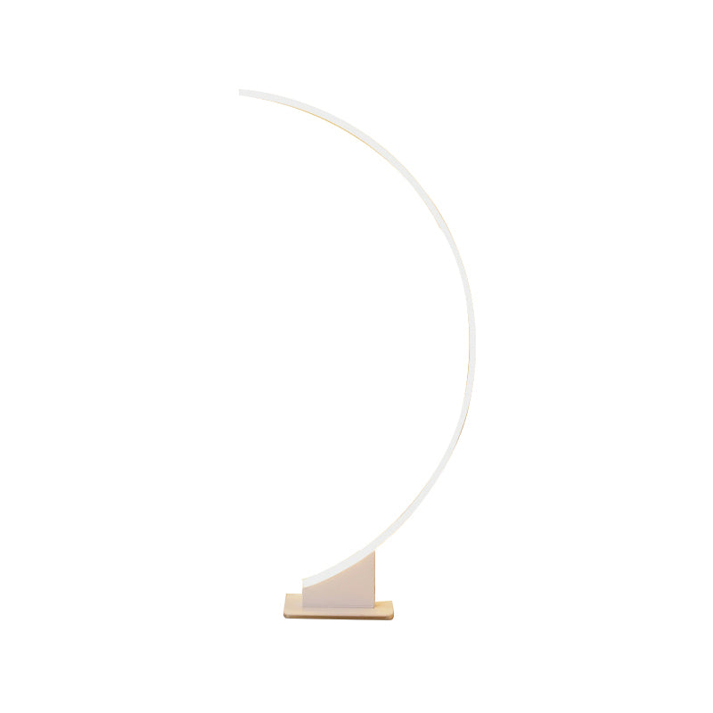 Eenvoud gebogen vorm staande licht metallic woonkamer led vloer lamp in het wit