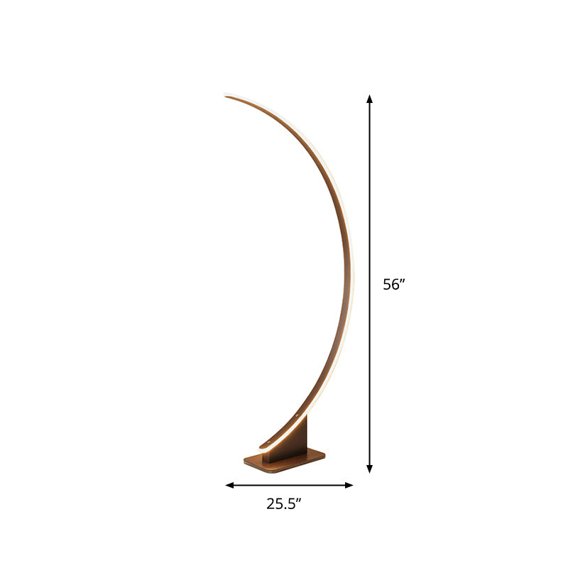 Éclairage de sol incurvé métallique LED de café de style nordique LED debout clair pour le chevet