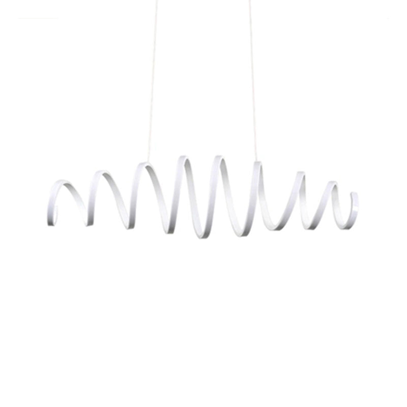 Spiral Chandelier Pendant Light Contemporain Acrylic Dining Salle LED Hanging Light en blanc