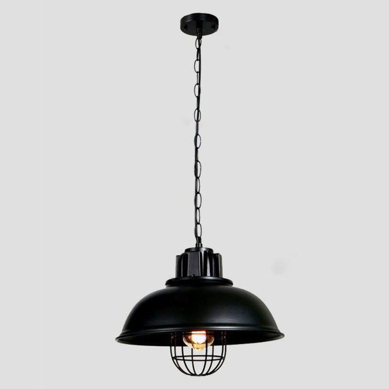 1 kopverhangverlichting retro stijl potbedekking metalen hanger plafondlicht in zwart