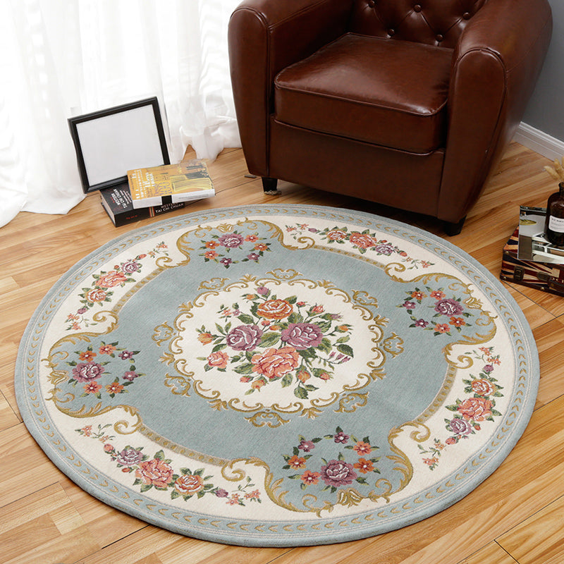 Vintage Multi Color Floral Rug Synthetics Americana Carpet Non-Slip Pet Friendly Indoor Rug for Room