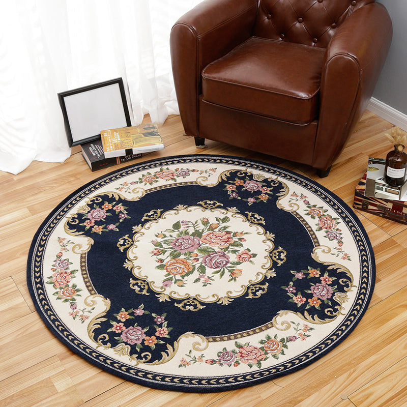 Vintage Multi Color Floral Rug Synthetics Americana Carpet Non-Slip Pet Friendly Indoor Rug for Room