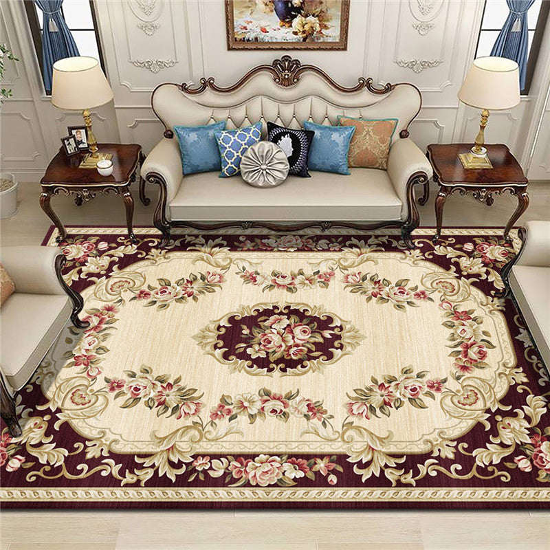 Multi-Colored Olden Rug Synthetics Floral Print Area Rug Anti-Slip Stain-Resistant Carpet for Living Room