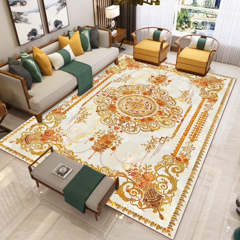 Luxury Southwestern Rug Multicolor Flower Printed Carpet Pet Friendly Easy Care Washable Rug for Parlor