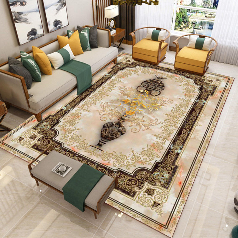Luxe zuidwestelijke vloerkleed Multicolor Flower bedrukt tapijt Huisdiervriendelijke gemakkelijke verzorgbaar wasbaar tapijt voor salon