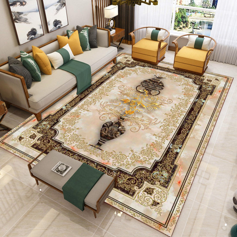 Luxury Southwestern Rug Multicolor Flower Printed Carpet Pet Friendly Easy Care Washable Rug for Parlor