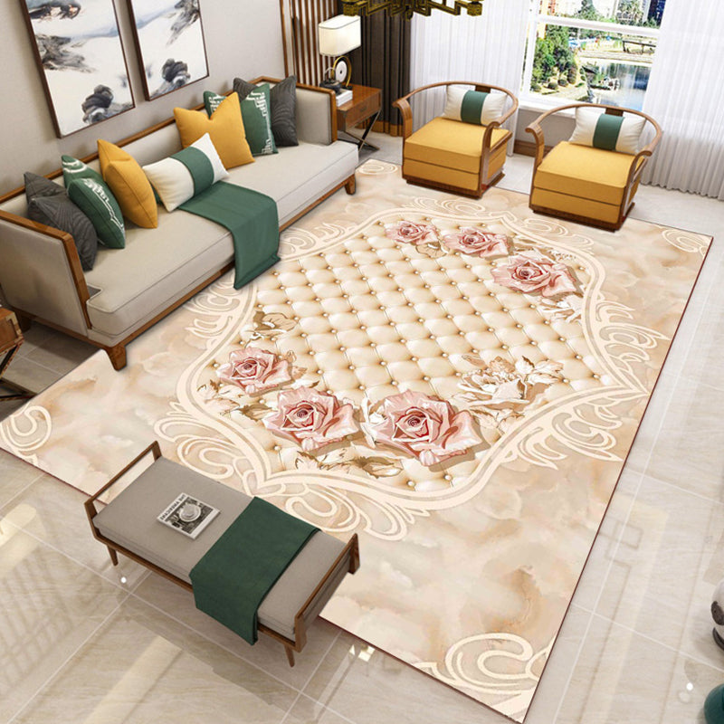 Luxury Southwestern Rug Multicolor Flower Printed Carpet Pet Friendly Easy Care Washable Rug for Parlor