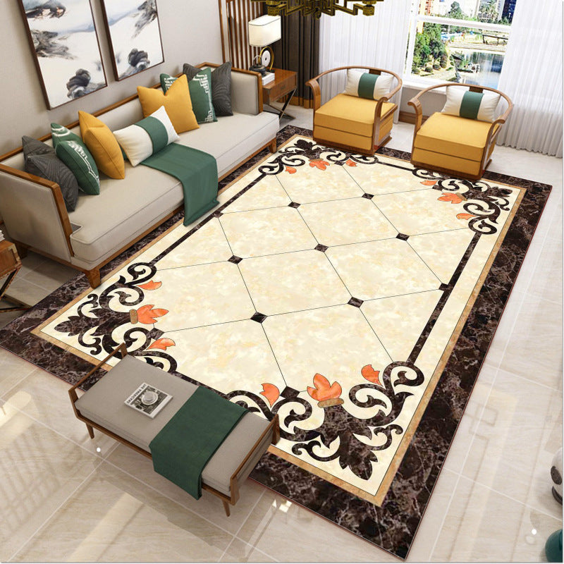 Luxury Southwestern Rug Multicolor Flower Printed Carpet Pet Friendly Easy Care Washable Rug for Parlor