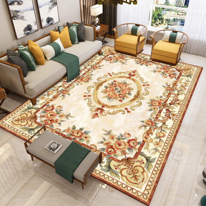 Luxury Southwestern Rug Multicolor Flower Printed Carpet Pet Friendly Easy Care Washable Rug for Parlor