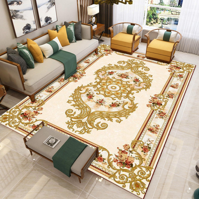 Luxury Southwestern Rug Multicolor Flower Printed Carpet Pet Friendly Easy Care Washable Rug for Parlor