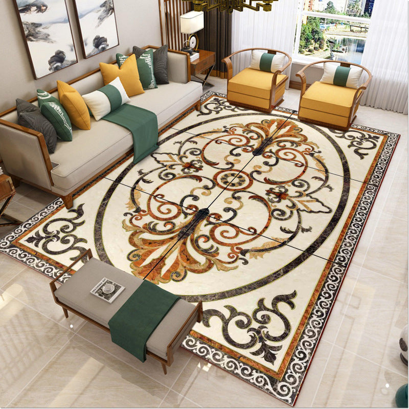 Luxury Southwestern Rug Multicolor Flower Printed Carpet Pet Friendly Easy Care Washable Rug for Parlor