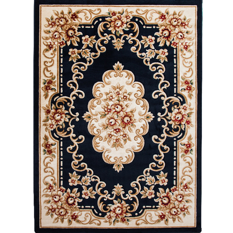 Retro Multicolor Floral Rug Polyster Western Area Rug Easy Care Machine Washable Carpet for Living Room