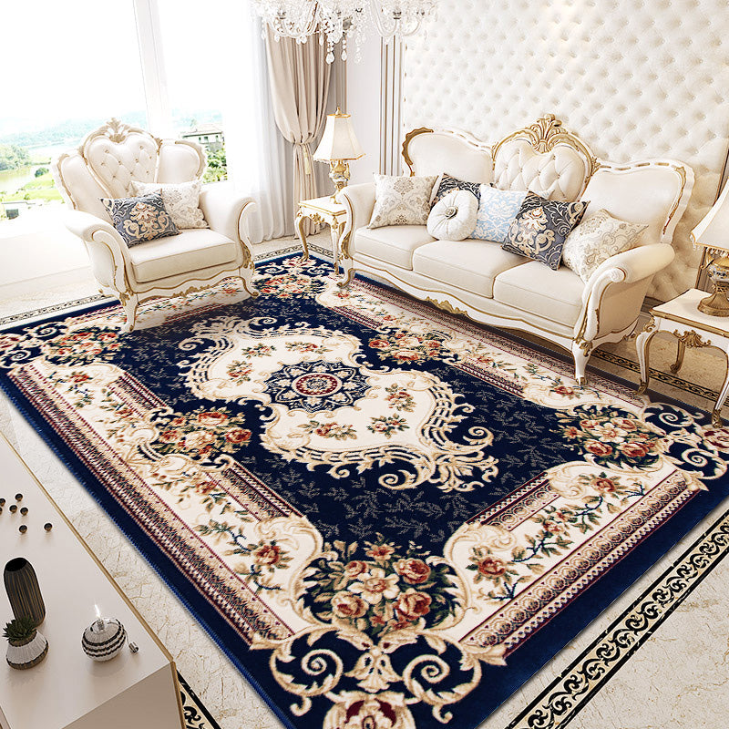 Retro Multicolor Floral Rug Polyster Western Area Tapijt Easy Care Machine Wasbaar tapijt voor woonkamer