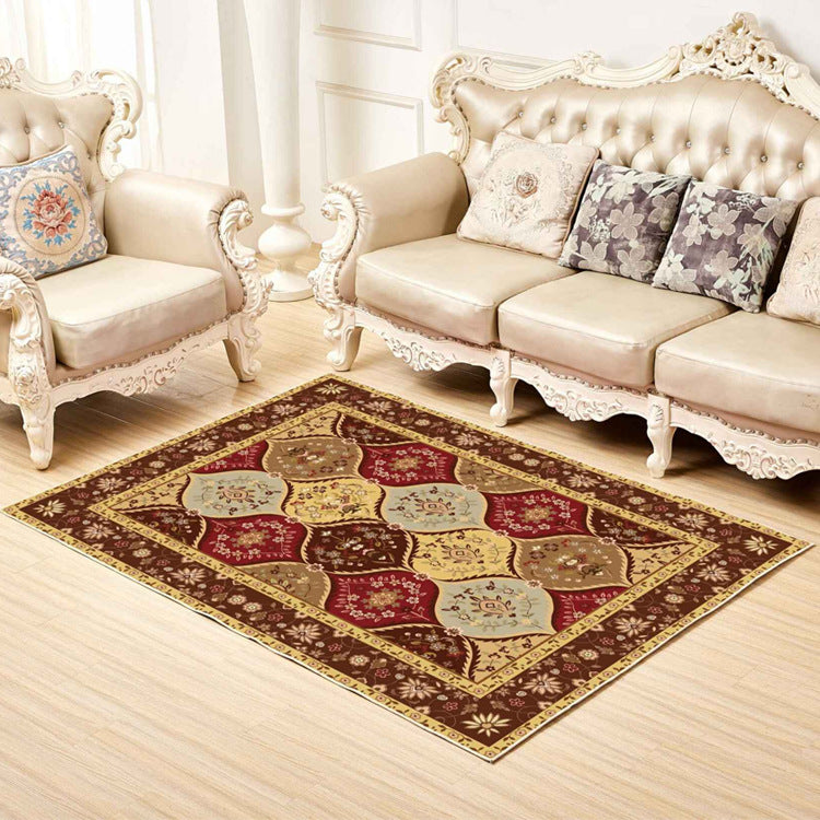 Shabby Chic Decor Rug Multi-Colored Floral Print Rug Synthetics Non-Slip Backing Washable Area Carpet