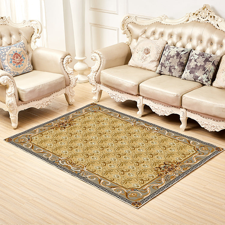 Shabby Chic Decor Rug Multi-Colored Floral Print Rug Synthetics Non-Slip Backing Washable Area Carpet