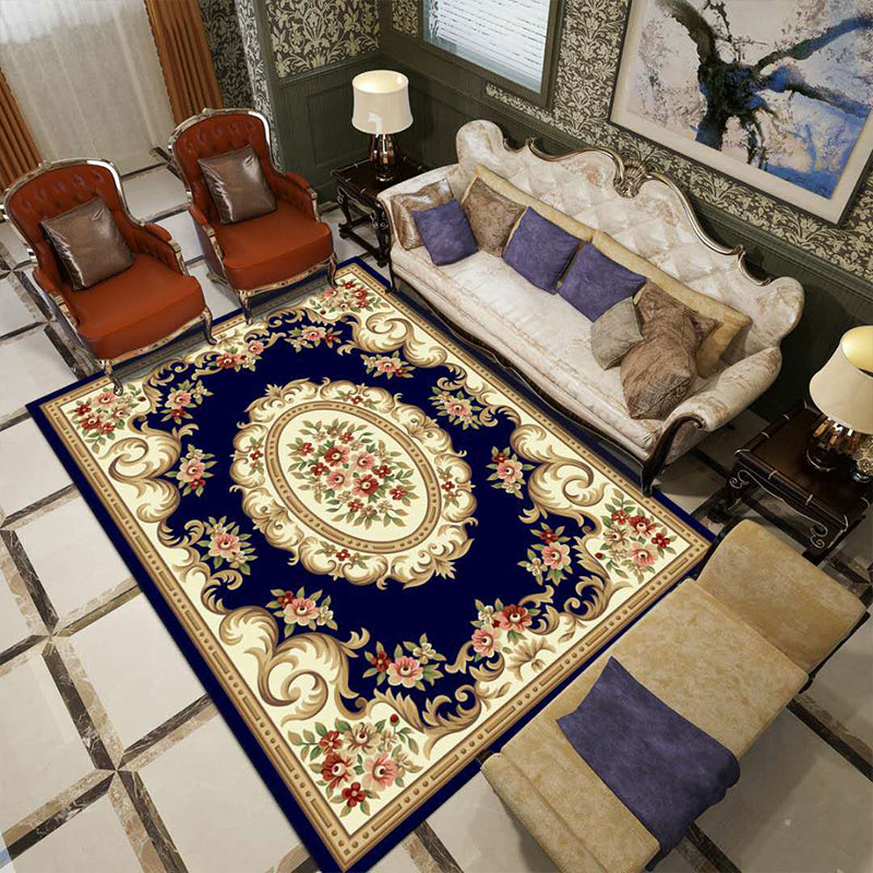 Vintage Western Rug Multicolor Floral Printed Area Carpet Easy Care Washable Indoor Rug for Decoration