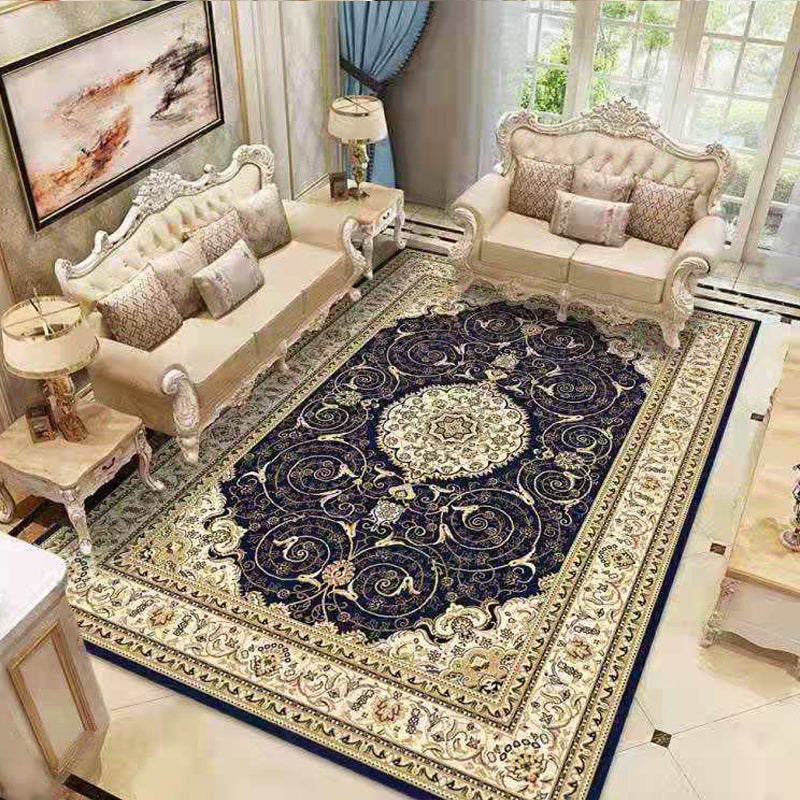 Americana Home Rug Multi Colored Printed Area Rug Polyster Non-Slip Backing Easy Care Carpet