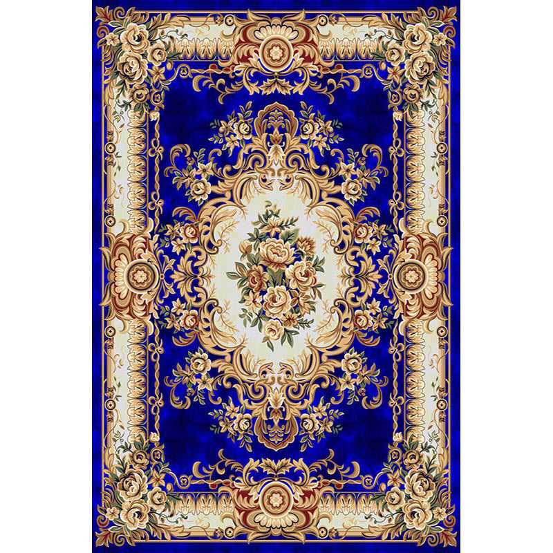 Multi-Color Vintage Rug Synthetics Geometric Area Carpet Non-Slip Backing Easy Care Indoor Rug for Parlor