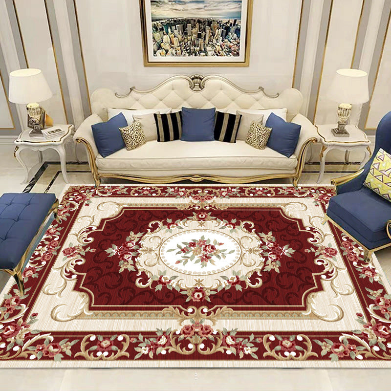 Olden Floral Patterned Rug Multi Color Synthetics Area Rug Non-Slip Backing Pet Friendly Carpet for Parlor