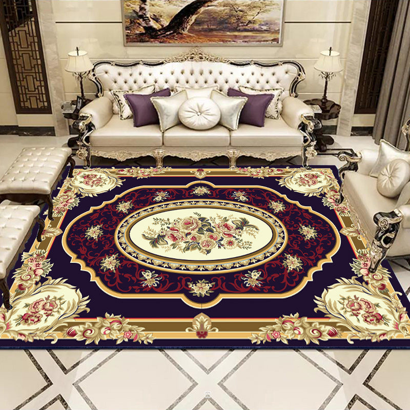 Olden Floral Patterned Rug Multi Color Synthetics Area Rug Non-Slip Backing Pet Friendly Carpet for Parlor