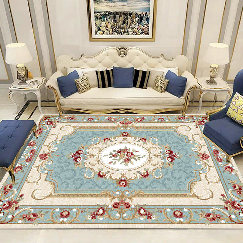 Olden Floral Patterned Rug Multi Color Synthetics Area Rug Non-Slip Backing Pet Friendly Carpet for Parlor