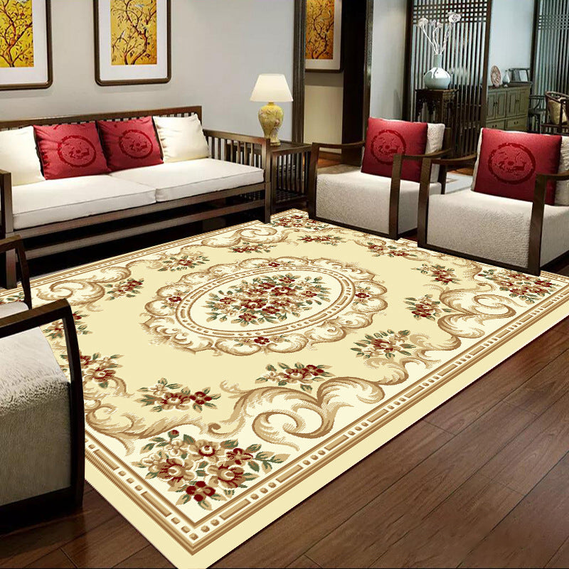 Olden Floral Patterned Rug Multi Color Synthetics Area Rug Non-Slip Backing Pet Friendly Carpet for Parlor