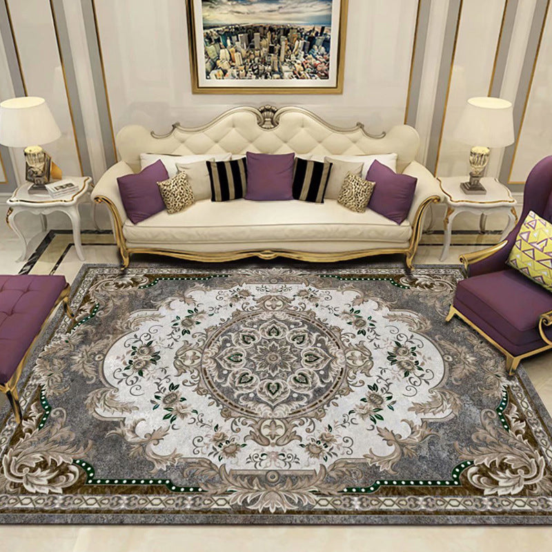 Alfombra de sala de estar vintage alfombra de estampado floral multicolor