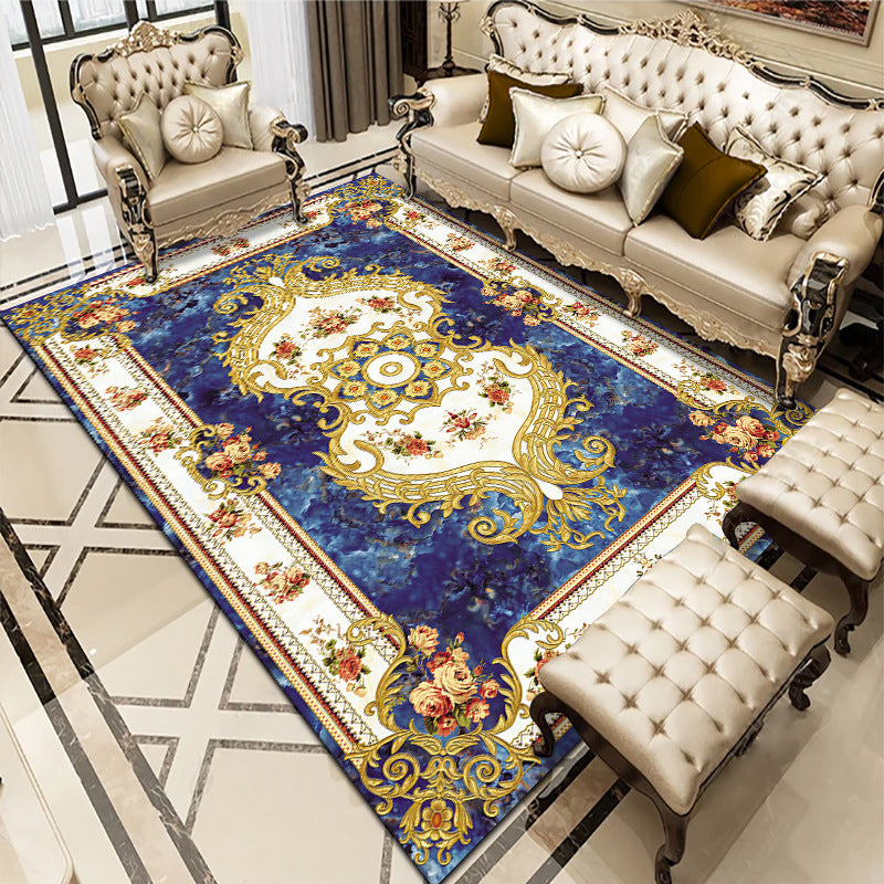 Tapis de salon multicolore Americana Floral Pattern Tappet Synthetics Easy Care Tapis sans glissement