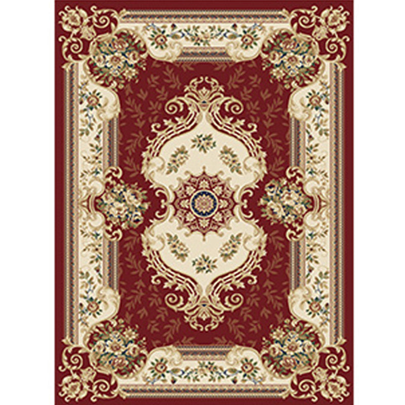 Multi Colored Western Rug Polyster Floral Printed Indoor Rug Pet Friendly Easy Care Washable Carpet for Bedroom