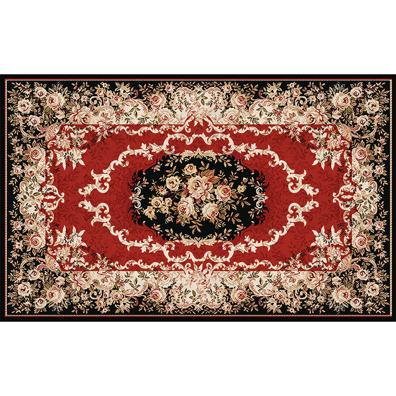 Southwestern Living Room Rug Multi Colored Floral Printed Area Carpet Polyster Non-Slip Backing Easy Care Rug