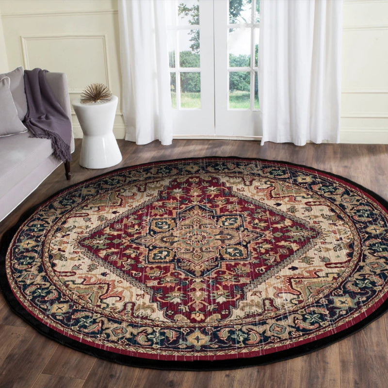 Multi-Color Living Room Rug Oriental Tribal Patterned Rug Synthetics Pet Friendly Easy Care Carpet