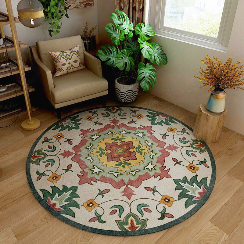 Classic Western Rug Multi-Colored Tribal Floral Print Rug Anti-Slip Backing Washable Area Carpet for Room