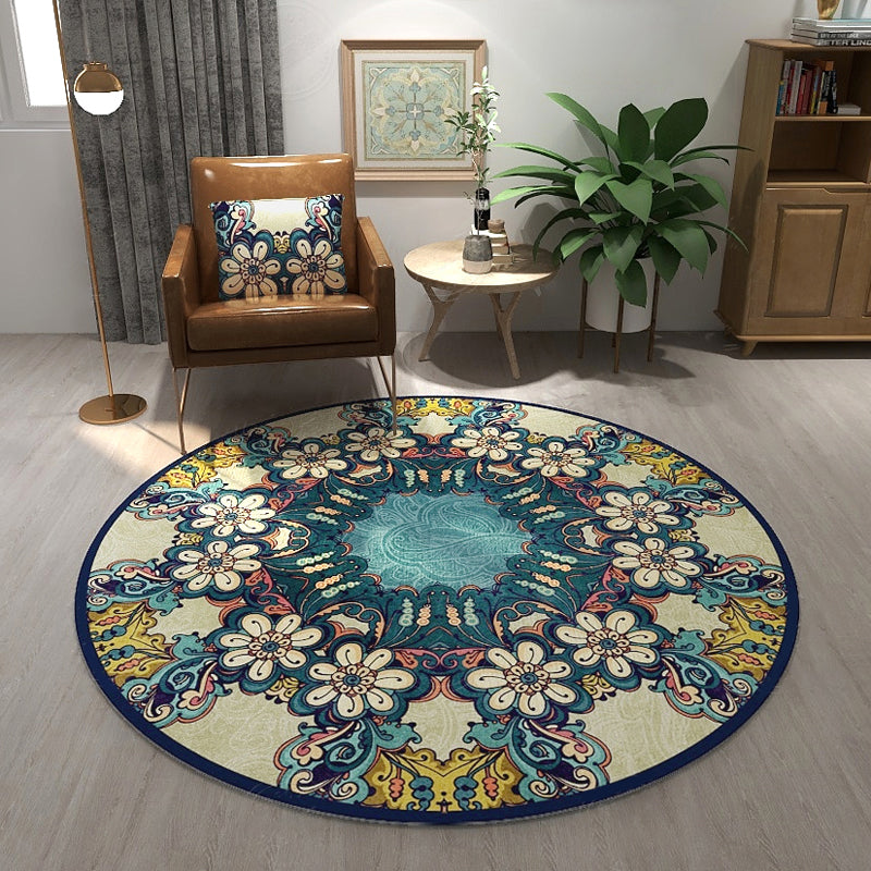 Classic Western Rug Multi-Colored Tribal Floral Print Rug Anti-Slip Backing Washable Area Carpet for Room