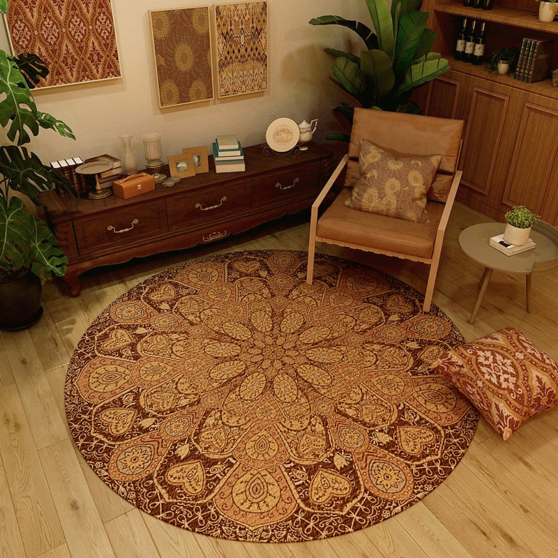 Classic Western Rug Multi-Colored Tribal Floral Print Rug Anti-Slip Backing Washable Area Carpet for Room