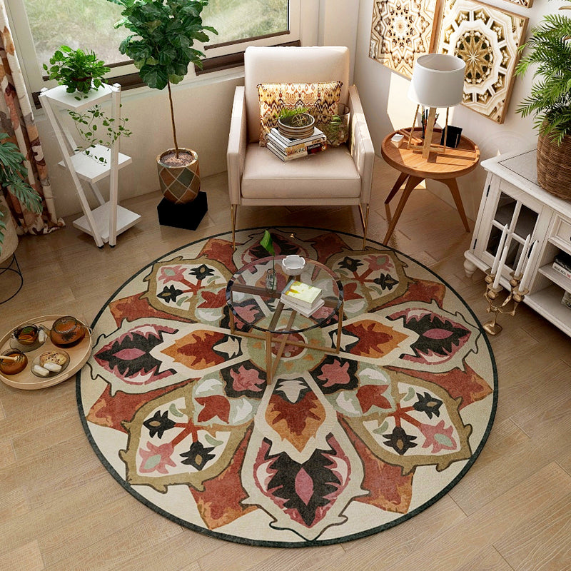 Classic Western Rug Multi-Colored Tribal Floral Print Rug Anti-Slip Backing Washable Area Carpet for Room