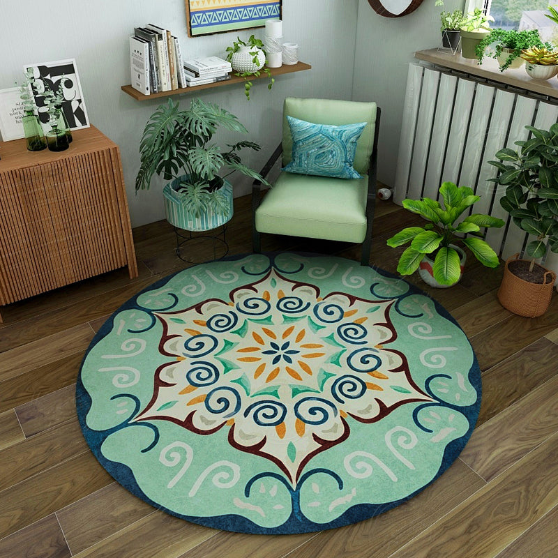 Classic Western Rug Multi-Colored Tribal Floral Print Rug Anti-Slip Backing Washable Area Carpet for Room