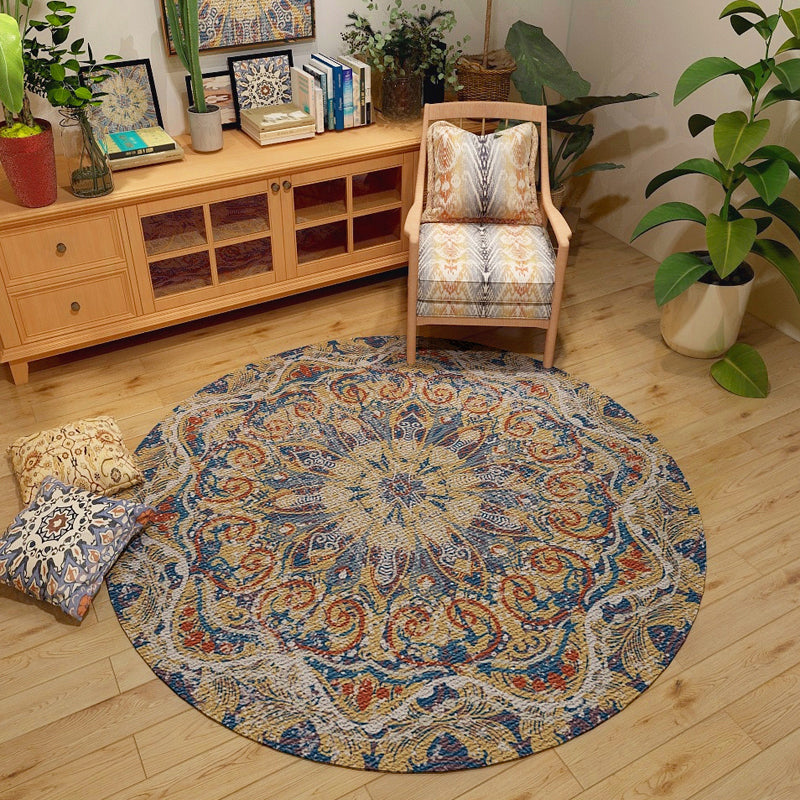 Classic Western Rug Multi-Colored Tribal Floral Print Rug Anti-Slip Backing Washable Area Carpet for Room