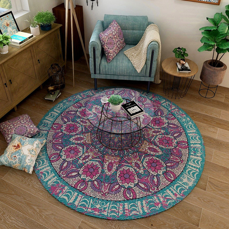 Classic Western Rug Multi-Colored Tribal Floral Print Rug Anti-Slip Backing Washable Area Carpet for Room