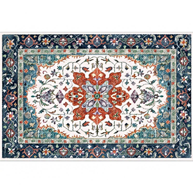 Boho-Chic Parlor Rug Multi Color Geometric Print Carpet Polypropylene Machine Washable Non-Slip Backing Rug