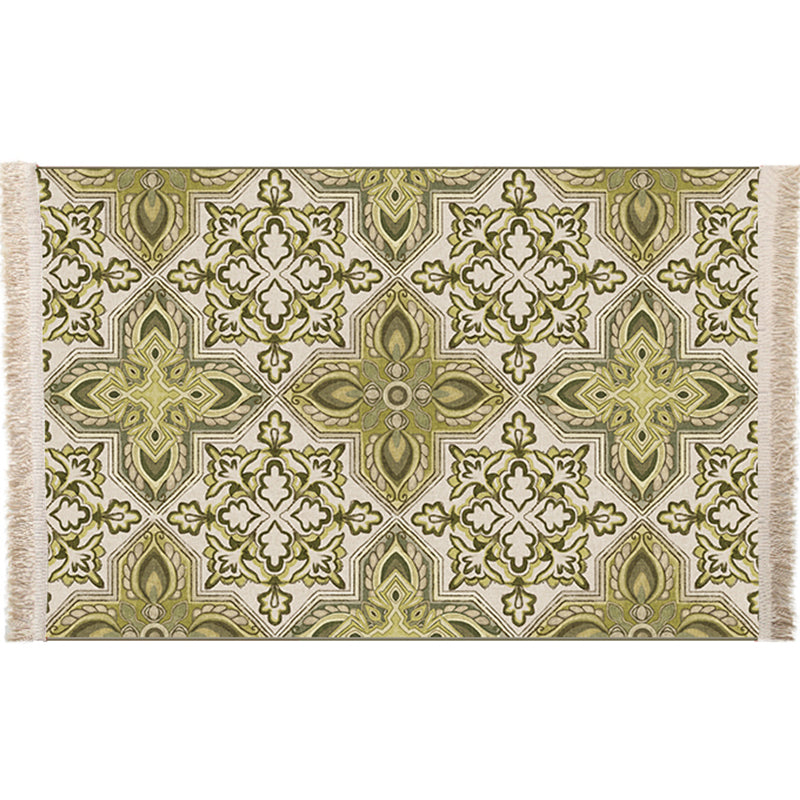 Multicolor Geometric Rug Polyster Moroccan Area Rug Non-Slip Backing Easy Care Washable Carpet for Bedroom