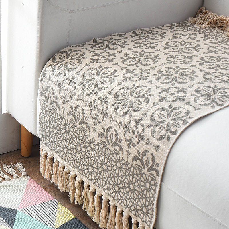 Westerse slaapkamer tapijt veelkleurige geometrische print tapijt polyster hand geweven huisdiervriendelijke gebied tapijt met franje
