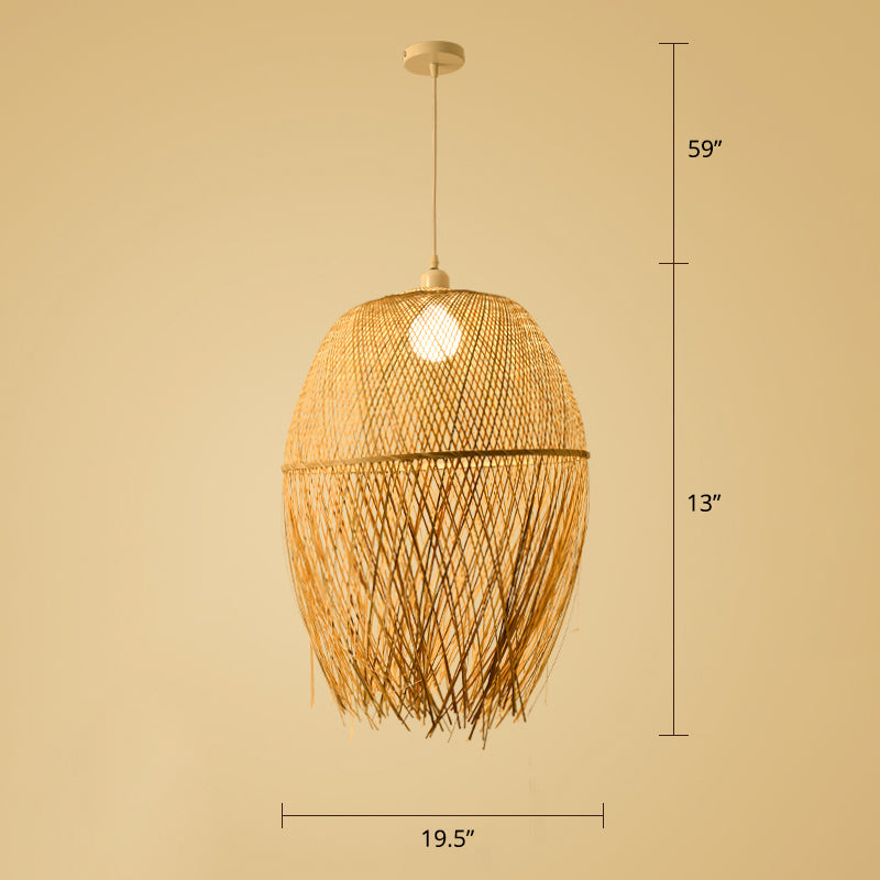 Luce a soffitto intrecciato Modern Bamboo Bambo a sospensione a sospensione per il ristorante