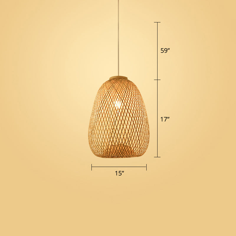 Luce a soffitto intrecciato Modern Bamboo Bambo a sospensione a sospensione per il ristorante