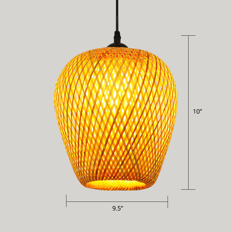 Luce sospensione rattan investita semplicità a 1 illuminazione a pendente in legno a pendente